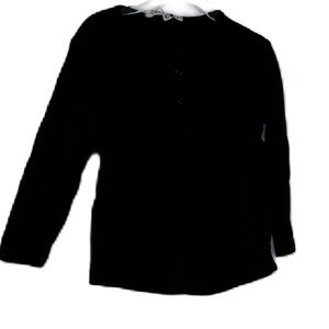 Jay Basics girls black 3 button sz 10 3/4 sleeve top casual classic fun cozy